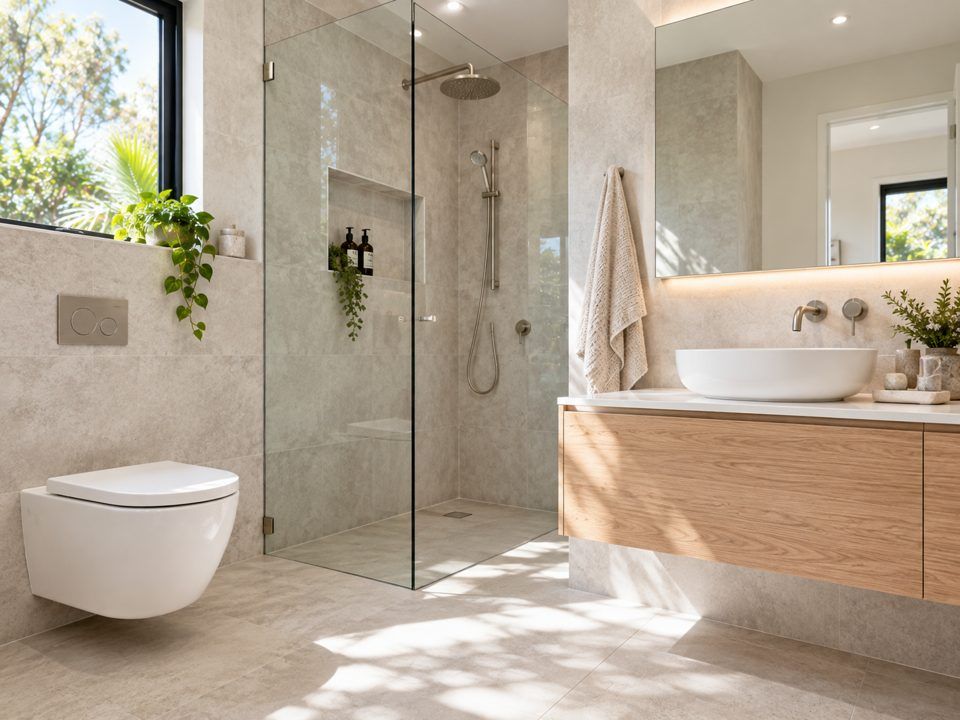 Bathroom with toilet and vanity