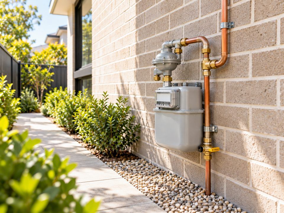 Gas meter and copper gas pipes