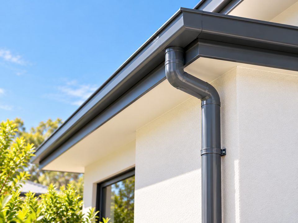 Roof gutter and downpipe