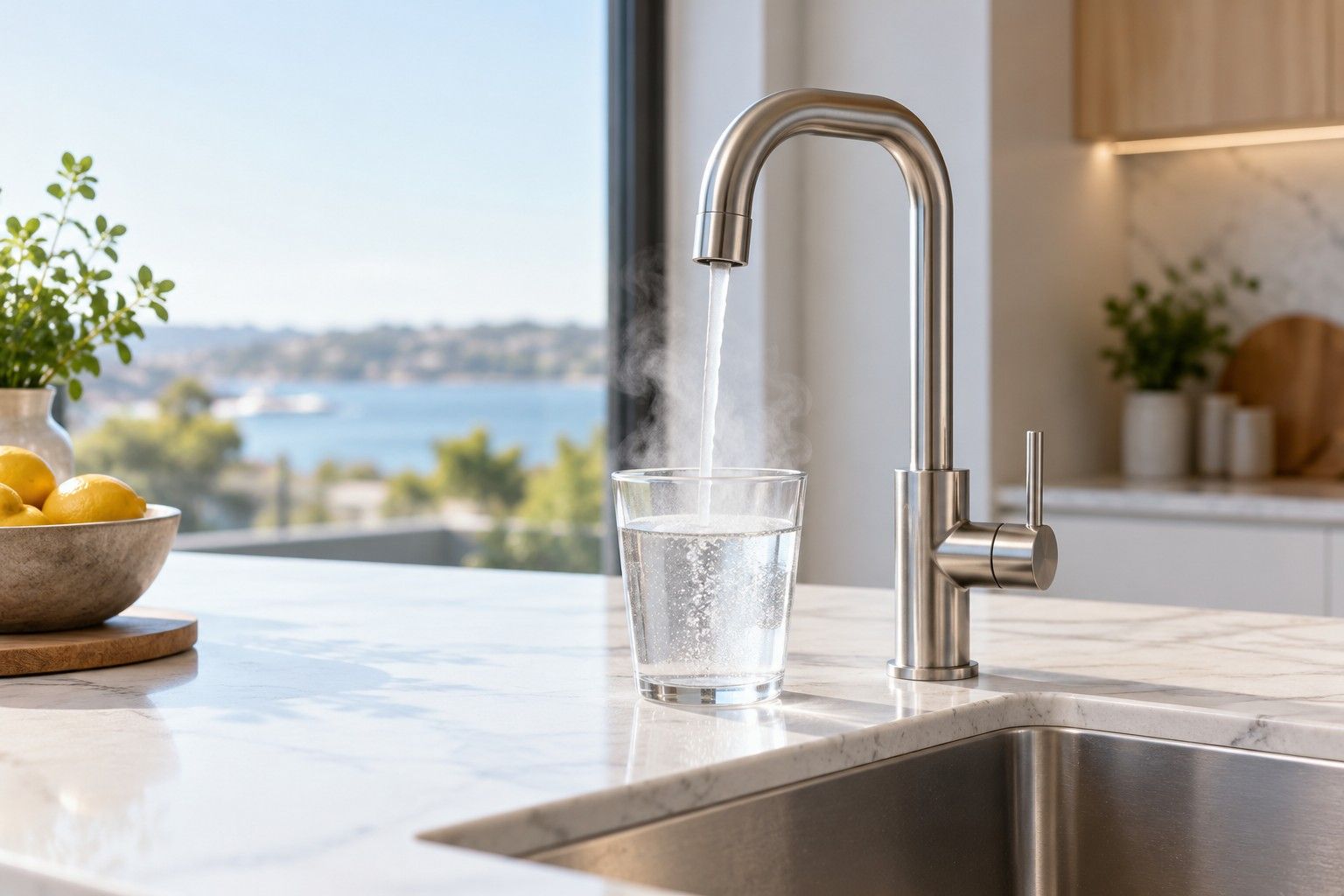 Close-up: zip & boiling-water taps
